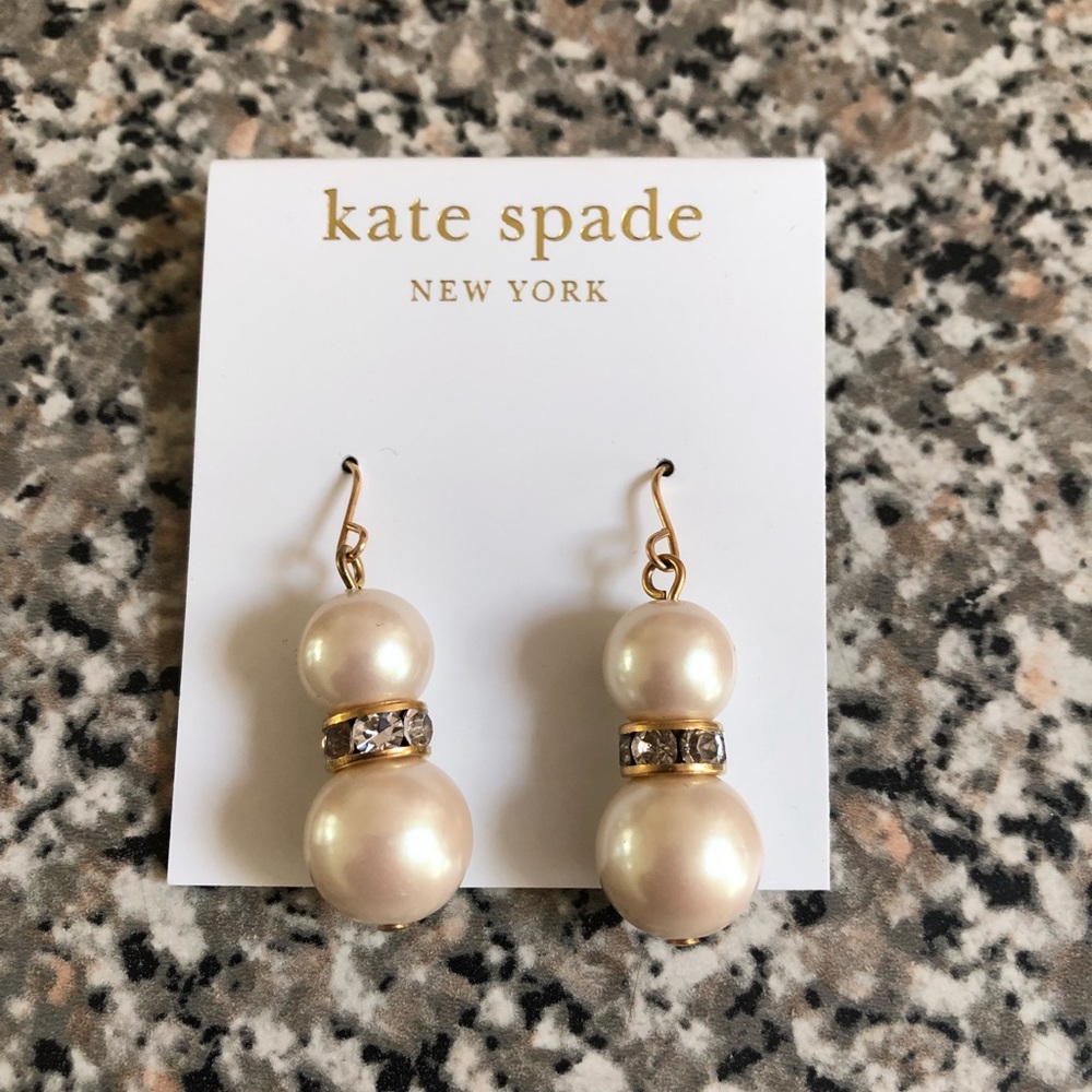 NWT Kate Spade Pearl 14K filled earrings